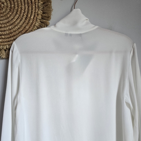J. Lindeberg New White Tie Neck Cindy Jersey Blouse Shirt Womens US Size 8 - Picture 8 of 13